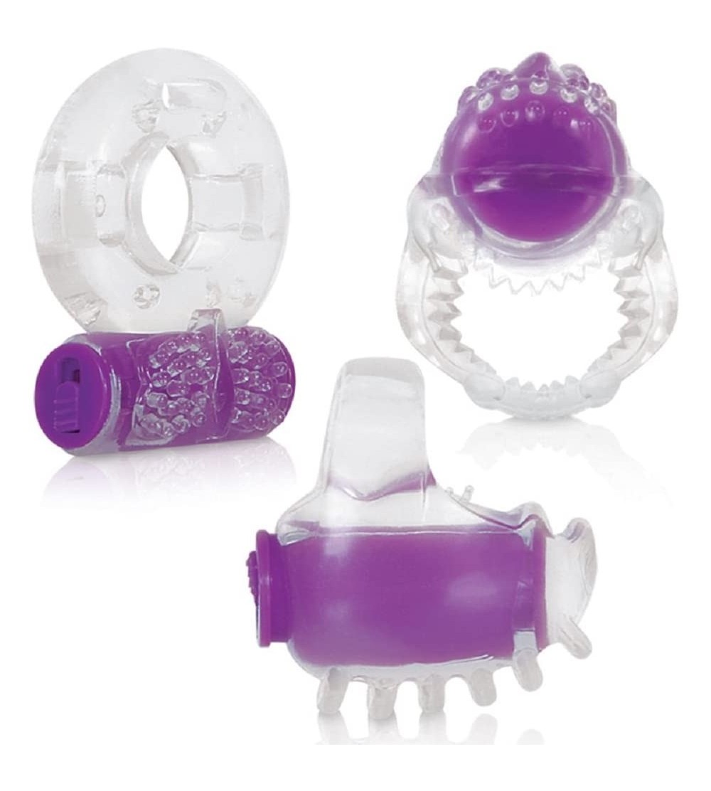 Penis Rings Cock Ring True Kit - Purple with Free Bottle of Adult Toy Cleaner - CI18CZI2G92 $52.97