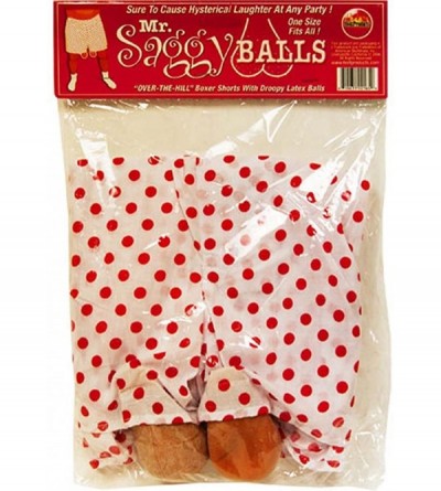 Novelties Mr. Saggy Balls Boxer Shorts - Red - C9113ASRRV5 $11.34