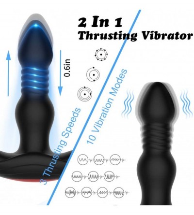 Vibrators Prostate Massager Anal Vibrator with 10 Vibration Modes 3 Thrusting Speed- Butt Stimulator Plug for Male and Women ...