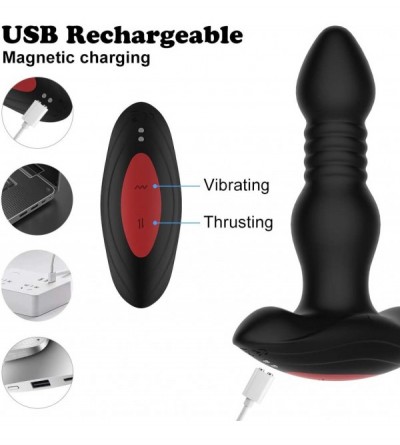 Vibrators Prostate Massager Anal Vibrator with 10 Vibration Modes 3 Thrusting Speed- Butt Stimulator Plug for Male and Women ...