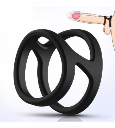 Penis Rings Silicone Dual Cock Ring- Premium Stretchy Longer Harder Erection Penis Ring Erection Enhancing Sex Toy for Man or...