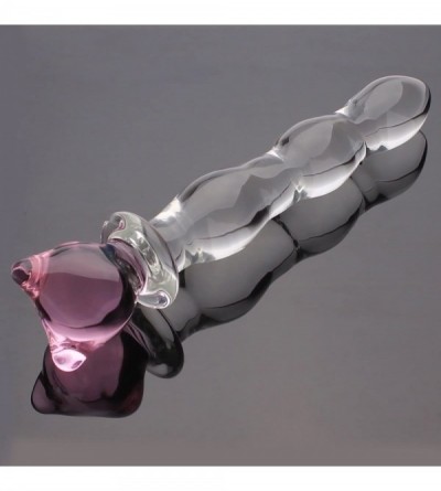 Dildos Crystal Glass Pleasure Wand Dildo Penis - Bear Form of Glass- Pink - Bear Form - C917YLU9U0T $8.72