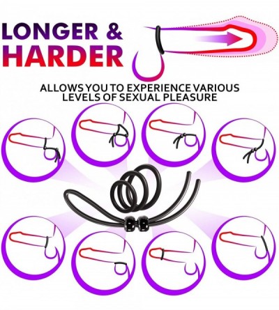 Penis Rings Cock Ring Sex Toys - 3 Penis Rings & 1 Adjustable Tie for Stronger Erection & Better Blood Flow - Bigger Harder &...