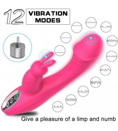 Vibrators G Spot Vibrator Rabbit Dildo Vibrator with 7 Powerful Vibration Clitoris Stimulator Vibrator for Female Dildo Adult...