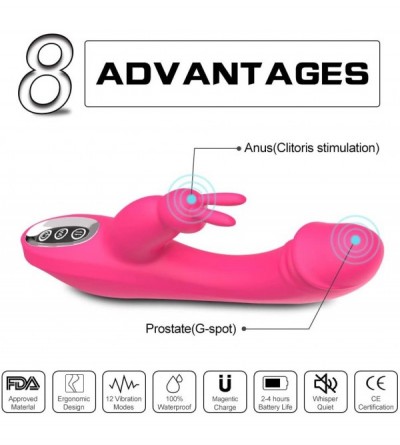 Vibrators G Spot Vibrator Rabbit Dildo Vibrator with 7 Powerful Vibration Clitoris Stimulator Vibrator for Female Dildo Adult...