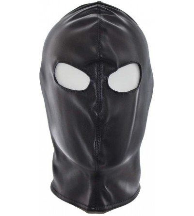 Blindfolds Leather Full Face Head Mask Black Soft PU Leather Mask Alternative Products Punishment Headgear Eye Mask Couples P...