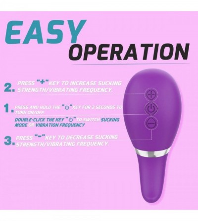 Vibrators Clitoral Sucking Vibrator with Vibrating Tongue- 2 in 1 Nipples & Clitoral Stimulator- Rechargeable & Waterproof Ni...