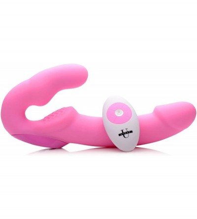 Vibrators Urge Silicone Strapless Strap On with Remote- Pink (AF706) - Pink Silicone Strap On Dildo with Remote - CW18HTH7MII...