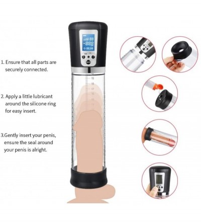 Pumps & Enlargers Electric Penis Vacuum Pump with 4 Suction Intensities- Rechargeable Automatic High-Vacuum Penis Enlargement...