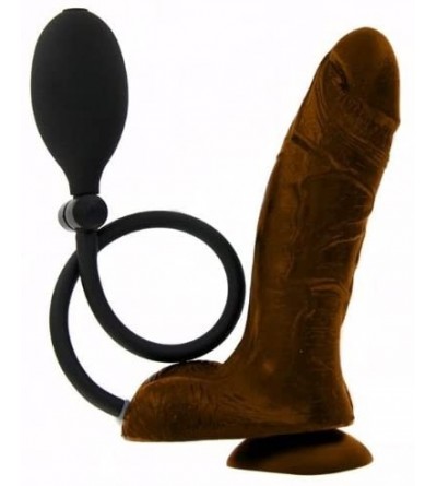 Dildos Inflatable Suction Cup Dildo- Brown - CG114Y5BLAV $29.38