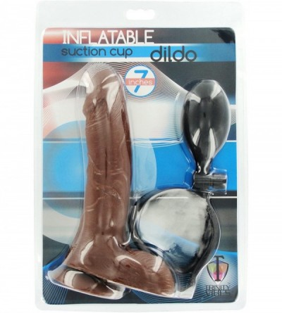 Dildos Inflatable Suction Cup Dildo- Brown - CG114Y5BLAV $29.38