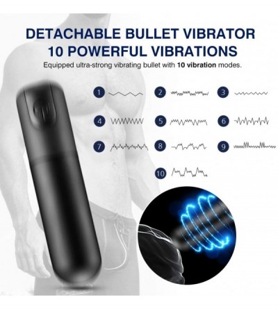 Male Masturbators Vibrating Male Masturbator Cup Stroker Pocket Pussy with Bullet Vibrator- Crystal Open-Ended Realistic Tube...
