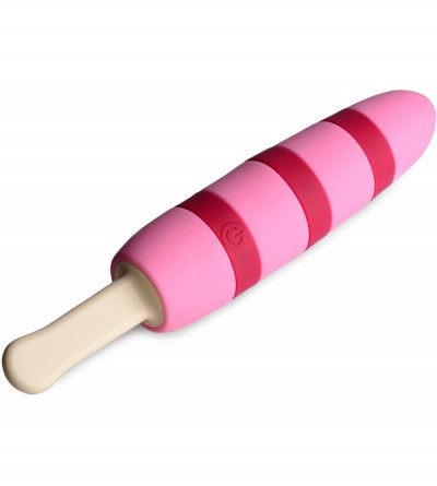 Vibrators Ticklin 10X Popsicle Silicone Rechargeable Vibrator - Pink - C518UA0483I $17.30