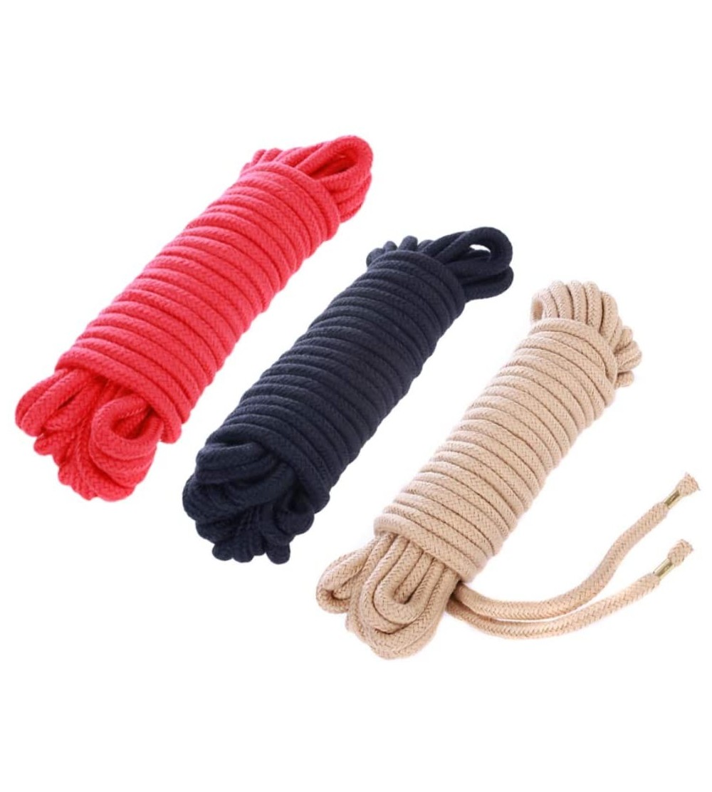 Restraints Bondage Rope- 32.8 Feet Cotton Rope 3 Pack Soft Sex Restraints Kit BDSM Game for Couple Lover (3 Pack Red Black Be...