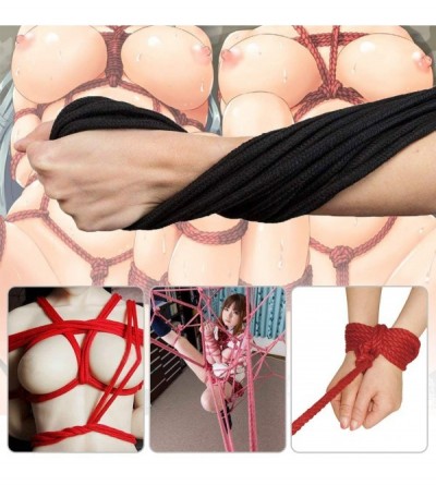 Restraints Bondage Rope- 32.8 Feet Cotton Rope 3 Pack Soft Sex Restraints Kit BDSM Game for Couple Lover (3 Pack Red Black Be...