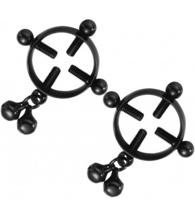 Nipple Toys 2PCS Stainless Steel Nipple Clamps Non-Piercing Nipple Clip Flirting Toy for Lover (Black) - Black - CF19I3DWW60 ...