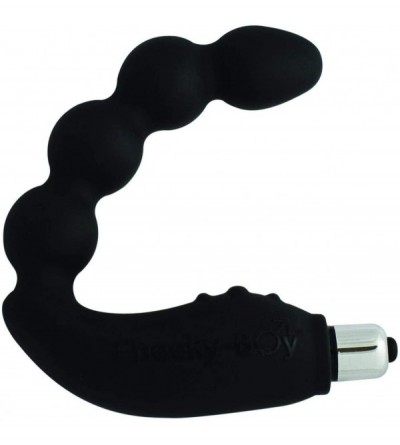 Vibrators Waterproof Vibrating Cheeky Boy Massager - Black - CD11BI8SC69 $58.65