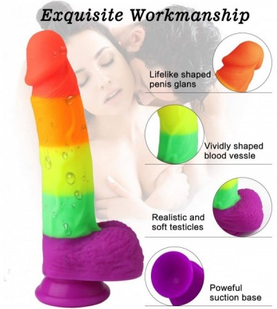 Dildos 8.14 Inch Realistic Dildo with Strong Suction Cap Base for Hands-Free Play- Ultra-Soft Cock with Curved Shaft & Balls ...