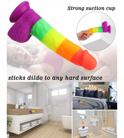 Dildos 8.14 Inch Realistic Dildo with Strong Suction Cap Base for Hands-Free Play- Ultra-Soft Cock with Curved Shaft & Balls ...