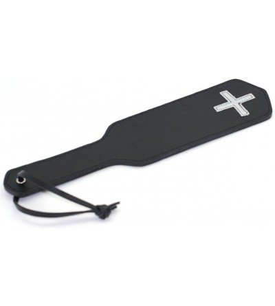 Paddles, Whips & Ticklers Black Faux Leather Punishment Flriting Paddle - CH12DSW6ZBB $13.87