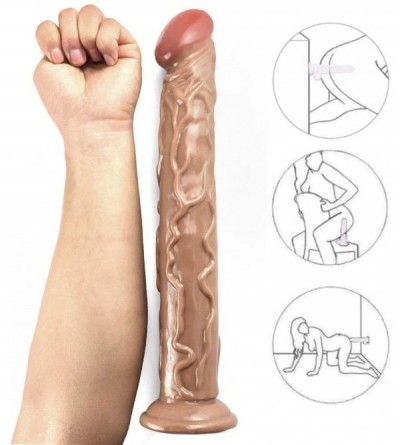 Vibrators Dildo 13.77 Inch Portable Realistic Super Thick Pleasure Labor Box Package Gift Easy to Clean - CP1908N5OUK $25.57