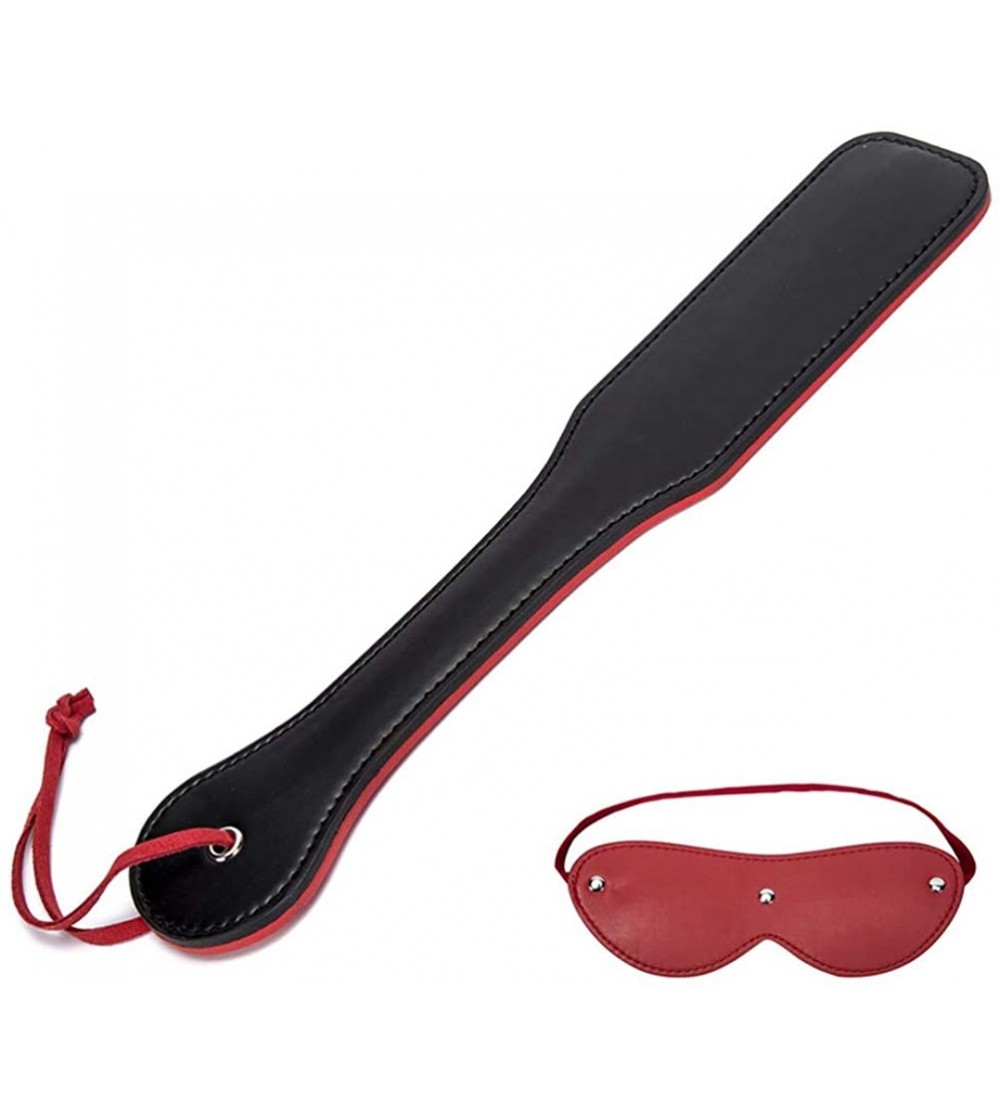 Paddles, Whips & Ticklers Hand Span-king Paddle Soft Leather 2NI1 With blindfold For women - Black - CA1972MZM30 $9.25