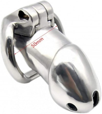 Chastity Devices Male Stainless Steel Lock Device Restraint Belt Massage Ring Bird Cage Toy - CZ1905DYZ72 $61.43