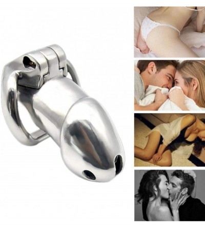 Chastity Devices Male Stainless Steel Lock Device Restraint Belt Massage Ring Bird Cage Toy - CZ1905DYZ72 $29.49
