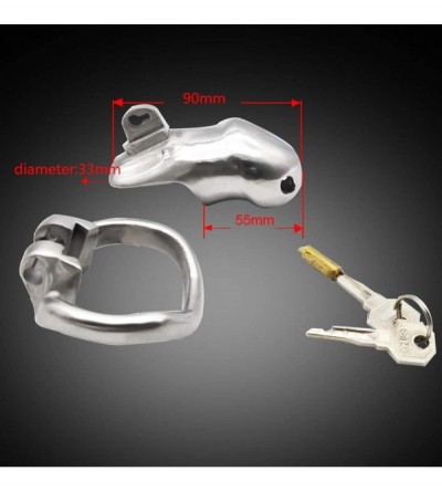Chastity Devices Male Stainless Steel Lock Device Restraint Belt Massage Ring Bird Cage Toy - CZ1905DYZ72 $29.49