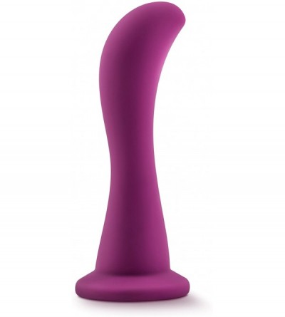 Dildos Temptasia 6.25" Dildo Platinum Silicone G Spot Suction Strap On - Purple - CW18DLID9W9 $21.65