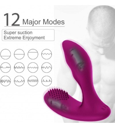 Vibrators Vibrating Anal Plug- USB Rechargeable Prostate Massager Sex Toy with 2 Powerful Motors & 12 Stimulation Patterns - ...