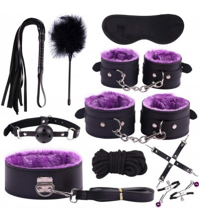 Paddles, Whips & Ticklers Binding Bundled Suit Purple Yoga Long Leather 10Pcs/Set Warm Winter Gear Sēx Kit Hāndcuff Whip Blin...