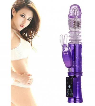 Vibrators Adult Sex Toy- Vibrator Rabbit Massager Double Rod Utensils Female Sexual Toy (Purple) - CH1880EMZLK $42.26