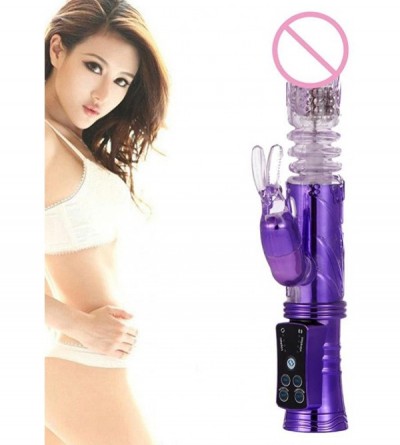 Vibrators Adult Sex Toy- Vibrator Rabbit Massager Double Rod Utensils Female Sexual Toy (Purple) - CH1880EMZLK $13.89