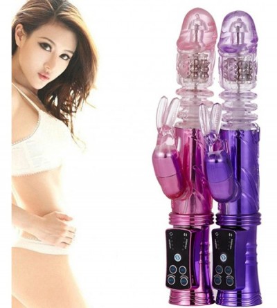 Vibrators Adult Sex Toy- Vibrator Rabbit Massager Double Rod Utensils Female Sexual Toy (Purple) - CH1880EMZLK $13.89