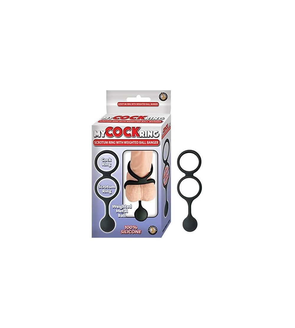 Penis Rings My Cock Ring Scrotum with Weighted Ball Banger- Black- 2 Ounce - CF12NS95053 $11.67