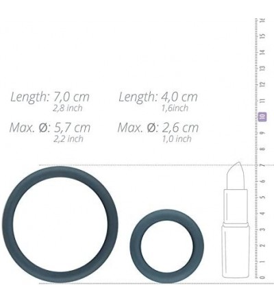 Penis Rings 6-Piece Wide Cock Ring Set- ø 1.1-2.2 inch- 100% Silicone Penis Rings for Increased Stamina- Dark Grey - 6 piece ...
