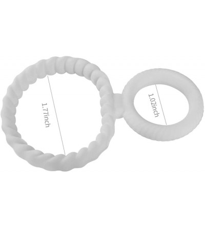 Penis Rings Dual Penis Ring for Men- Premium Stretchy Silicone Cock Ring Better Sex Erection Enhancing and Orgasm Sex Toy - C...