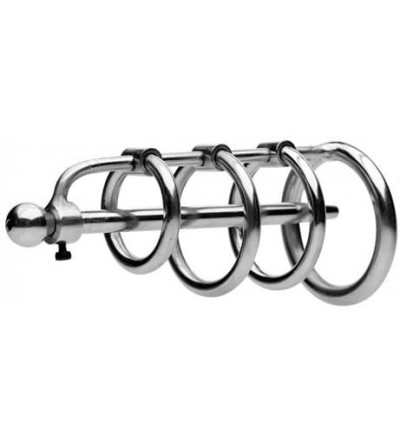 Chastity Devices Gates of Hell Stainless Steel Adjustable Cum Through Sound Cage - C8124I4B1C1 $90.70