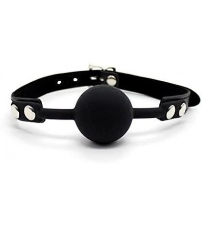 Gags & Muzzles Ball Gag Silicone Black by HappyNHealthy - Black-Without Nipple Clamp - CZ11WJABNWJ $11.58