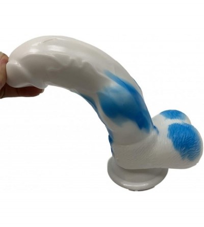 Dildos Silicone Dildo Irregular Multi Color Patterns White Blue Suction Cock Half Animal Dog Half Realistic Adult Sex Toy for...