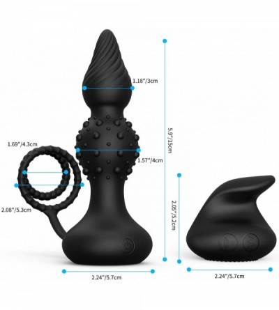 Vibrators Anal Vibrator Butt Plug with Anal Beads Penis Ring- Anal Massager Anal Sex Toy with 10 Vibrating Modes for Male Fem...