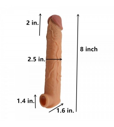 Pumps & Enlargers 2020 New Skin 8 Inch Silicone 2 Inch Extra Larger Pên?ís Sleeve for Men Large Extension Cóndom Thick and Bi...