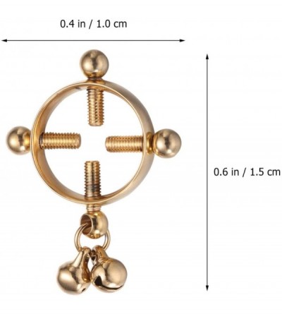 Nipple Toys 2PCS Stainless Steel Nipple Clamps Non-Piercing Nipple Clip Flirting Toy for Lover (Golden) - Golden - C719I30A6U...