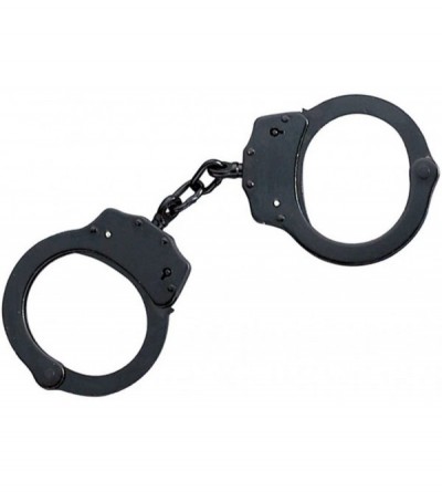 Restraints Double Lock Steel Police Edition Professional Grade Handcuffs - Black - CZ125MPKL4T $11.76