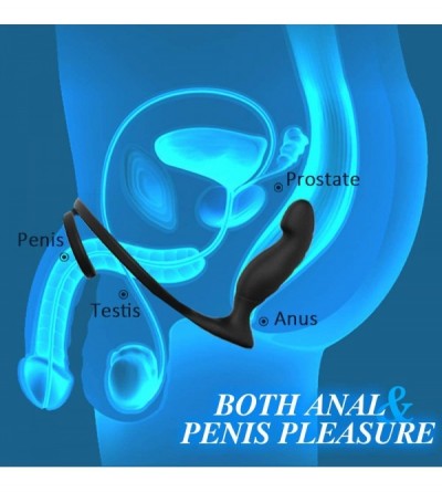 Anal Sex Toys Male Prostate Massager Anal Vibrator with Penis Ring Powerful Motor Remote Control Vibrating Anal Sex Toy- 9 St...