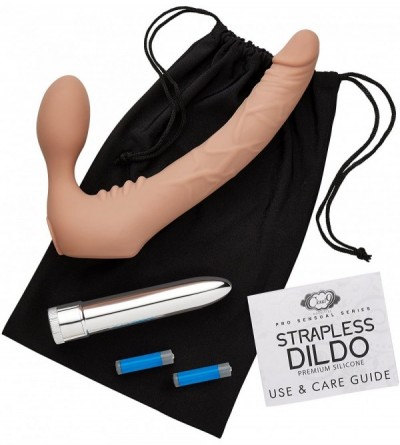 Dildos Premium Strapless Strap-on Realistic Dildo Kit- Tan - Tan - CI18E7XCAQ7 $23.06