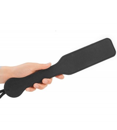 Paddles, Whips & Ticklers Black Faux Leather Paddles 13inch Total Length - C418WNDQ584 $11.51