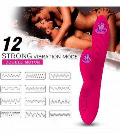 Vibrators Rabbit Vibrator G Spot Vibrating Dildo Clitoral Massager Double Stimulation Wand Sex Toys for Women Couple Lesbian ...