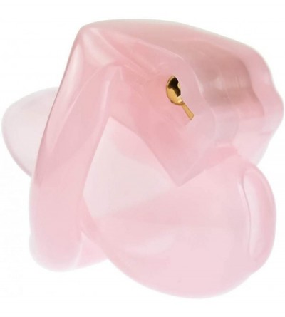 Chastity Devices Male Chastity Cage with 4 Rings- Adjustable Resin Chastity Device Cock Cage for Male Penis Exercise - Pink -...
